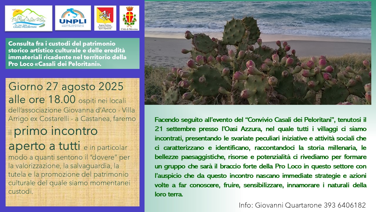 Locandina evento Consulta 27 agosto 2025
