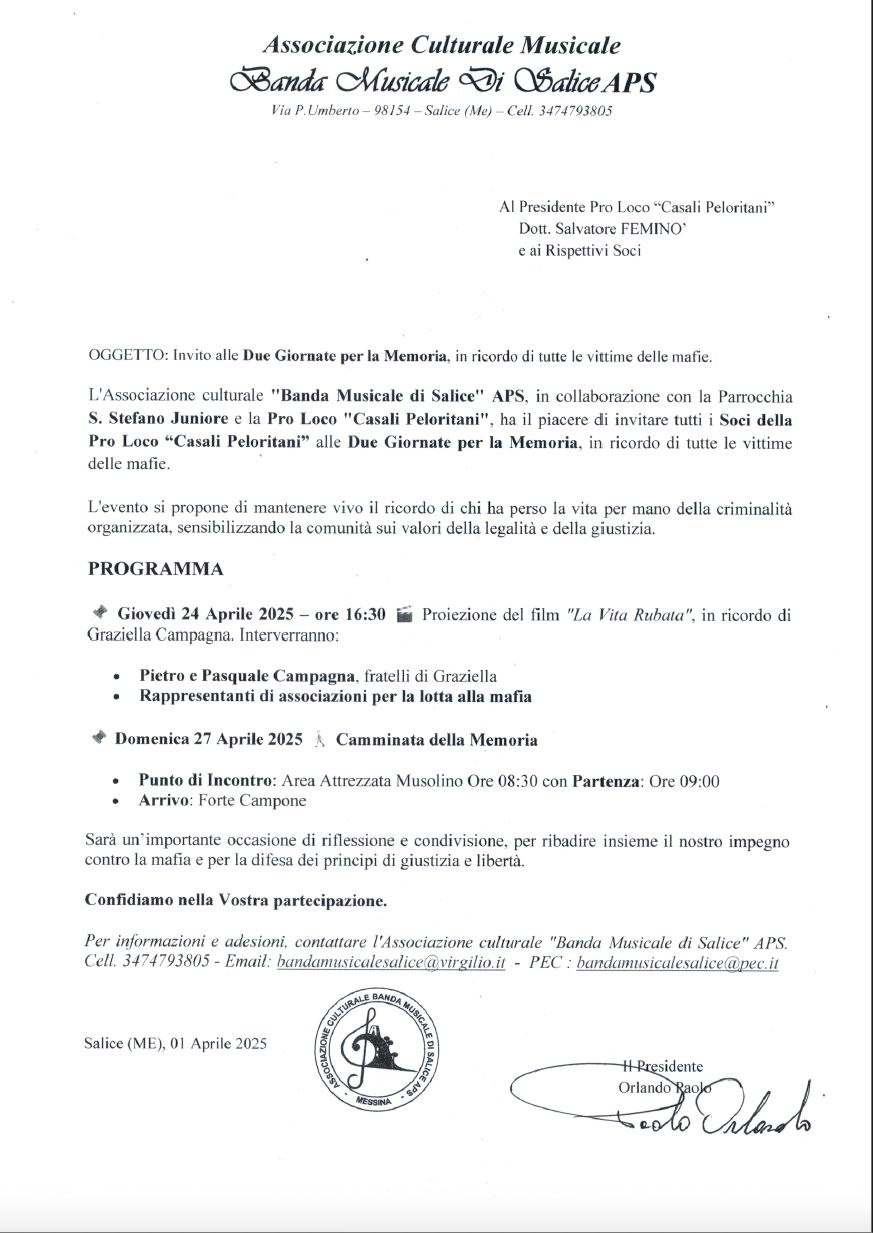 Pro Loco Salice Casali Peloritani